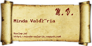 Minda Valéria névjegykártya
